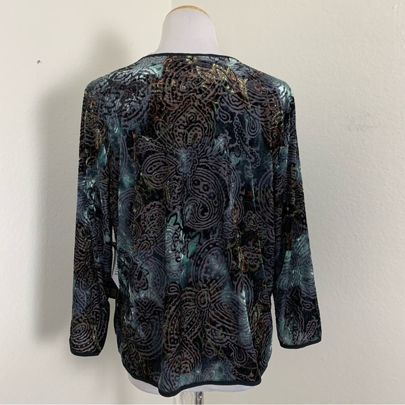NWT Lularoe Elegant Stella Bolero Velvet Burnout Jacket Open Front Paisley - Picture 13 of 15